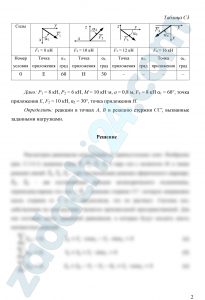 Две однородные прямоугольные плиты жестко соединены (сварены) под прямым углом друг к другу и закреплены сферическим шарниром (или подпятником) в точке А, цилиндрическим шарниром (подшипником) в точке В и невесомым стержнем 1 (рис. С3.0–С3.7) или же двумя подшипниками в точках А и В и двумя невесомыми стержнями 1 и 2 (рис. С3.8, С3.9); все стержни прикреплены к плитам и к неподвижным опорам шарнирами. Размеры плит указаны на рисунках; вес бoльшей плиты Р1 = 8 кН, вес меньшей плиты Р2 = 6 кН . Каждая из плит расположена параллельно одной из координатных плоскостей (плоскость ху – горизонтальная). На плиты действуют пара сил с моментом М = 10 кНм, лежащая в плоскости одной из плит, и две силы. Значения этих сил, их направления и точки приложения указаны в табл. С3; при этом силы F1 и F4 лежат в плоскостях, параллельных плоскости ху; сила F2 – в плоскости, параллельной хz, и сила F3 – в плоскости, параллельной yz. Точки приложения сил D, E, H, K находятся в углах или в серединах сторон плит. Определить реакции связей в точках А и В и реакцию стержня (стержней). При подсчетах принять а = 0,8 м.